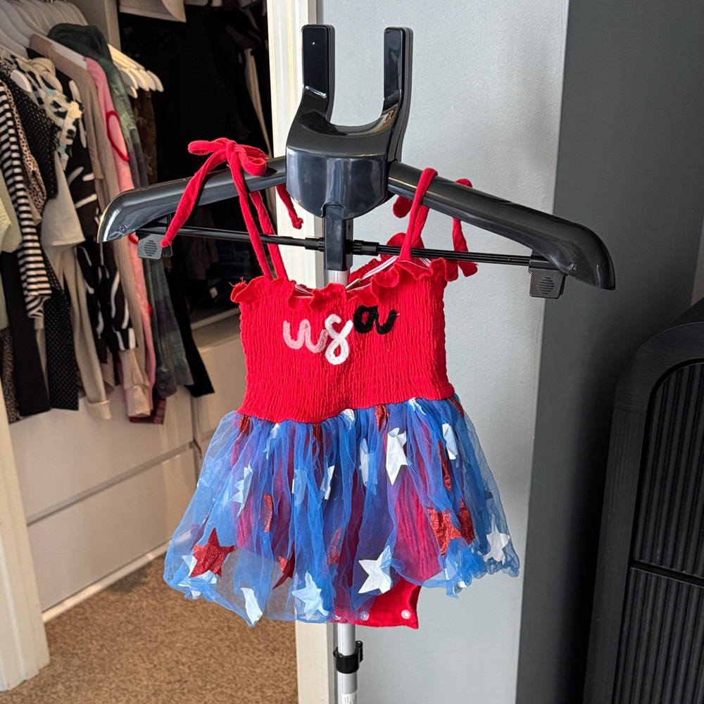 Toddler Red and Blue 'USA' Tutu Dress